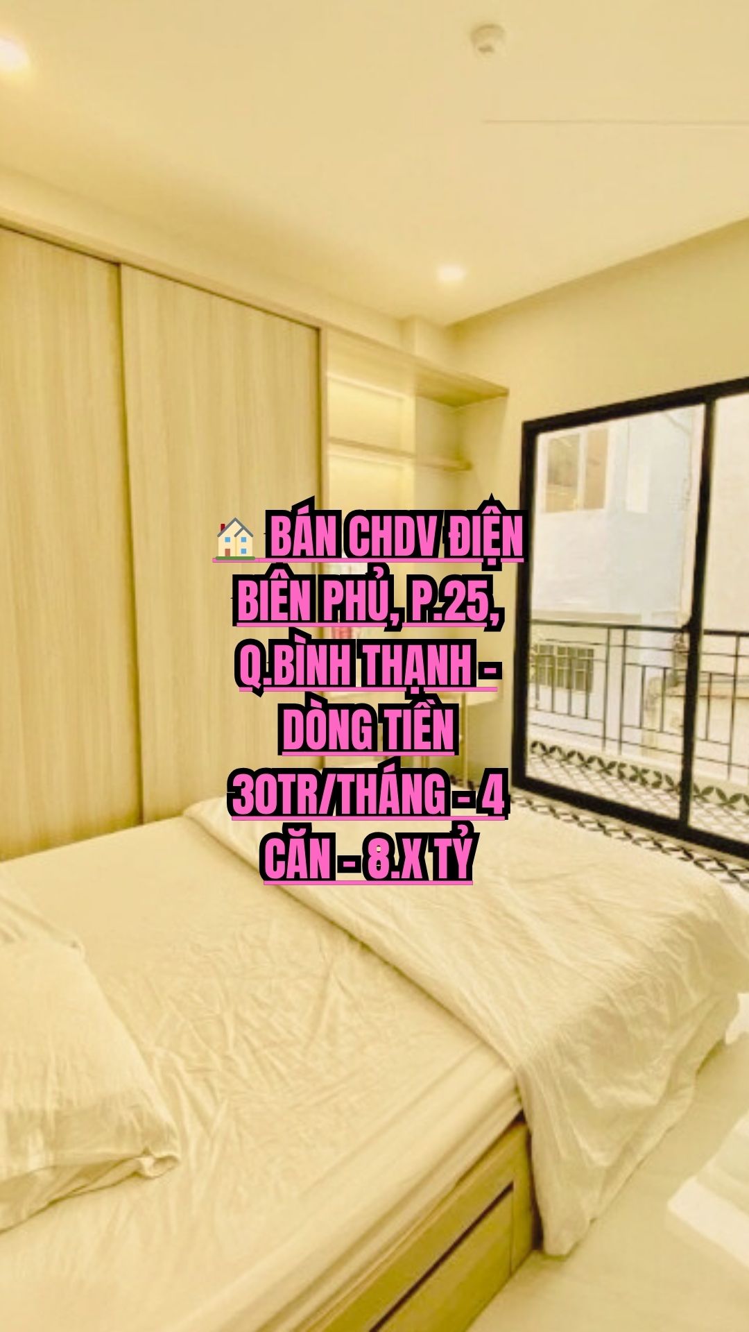 BÁN CHDV ĐIỆN BIÊN PHỦ, P.25, BÌNH THẠNH DÒNG TIỀN 30TR/THÁNG 4 CĂN NHỈNH 8 TỶ